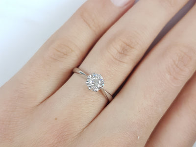 0.78CT OLD EUROPEAN CUT DIAMOND SOLITAIRE IN WHITE GOLD - SinCityFinds Jewelry