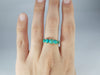 ANTIQUE HALF HOOP TURQUOISE AND DIAMOND  FIVE STONE BAND IN 18K - SinCityFinds Jewelry