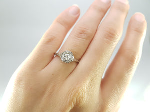 VINTAGE  WHITE GOLD OCTAGONAL SETTING DIAMOND RING - SinCityFinds Jewelry