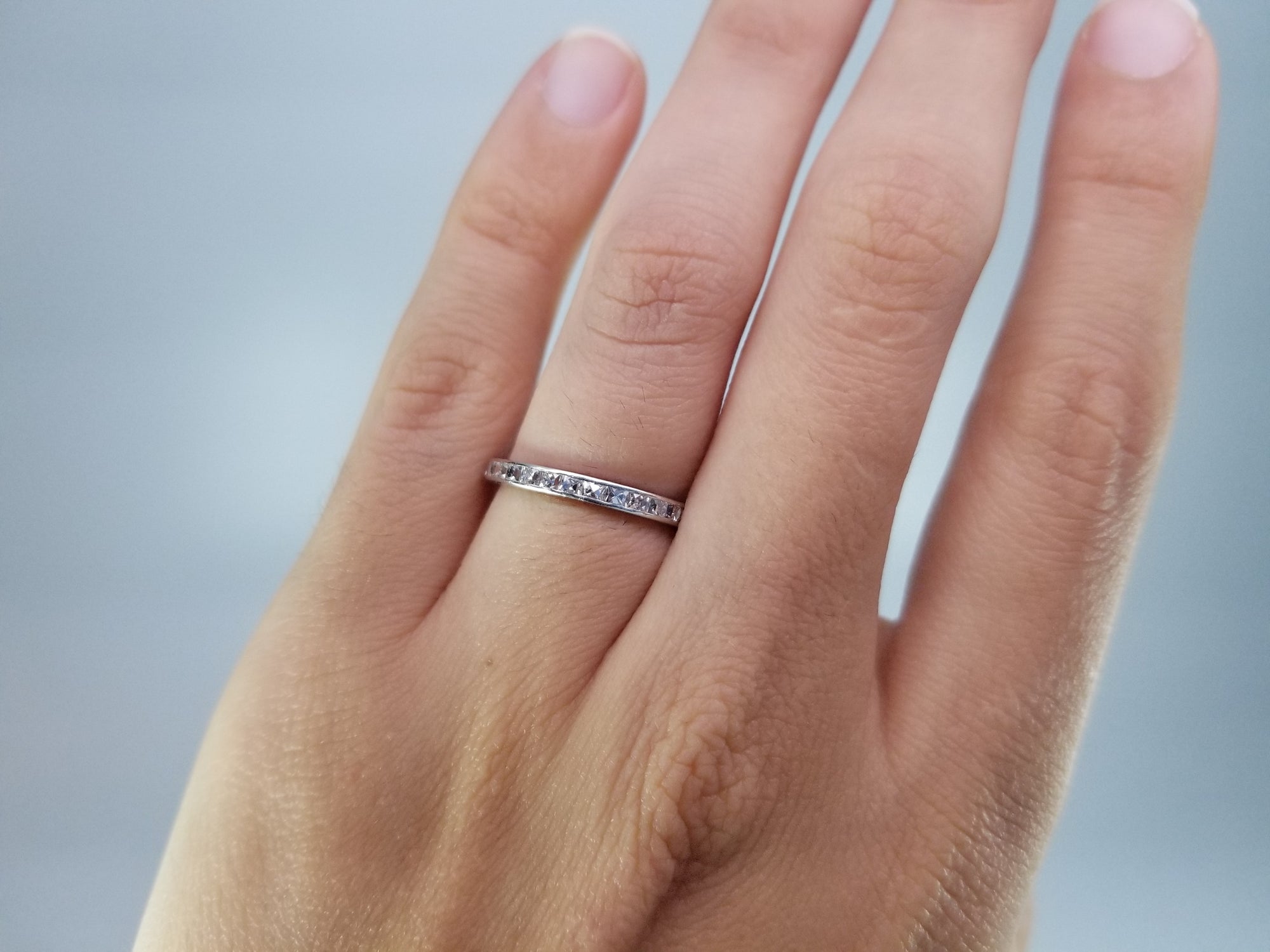 FRENCH CUT ETERNITY PLATINUM BAND - SinCityFinds Jewelry
