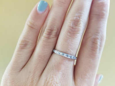 ART DECO PLATINUM HALF ETERNITY BAND - SinCityFinds Jewelry