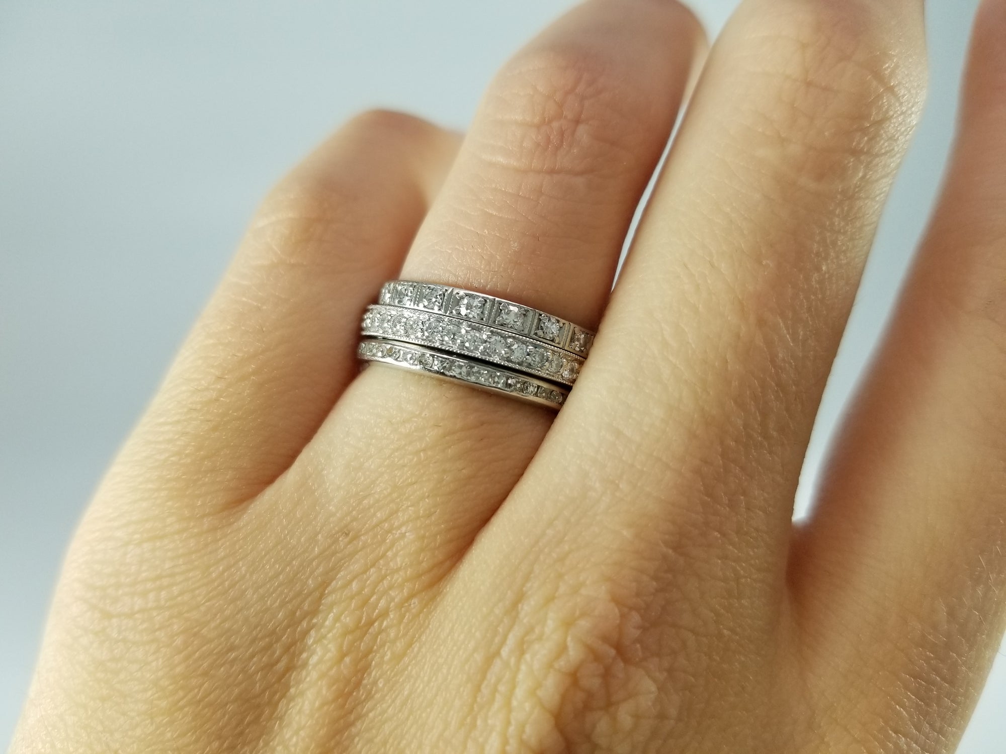 ART DECO PLATINUM FULL ETERNITY BAND - SinCityFinds Jewelry