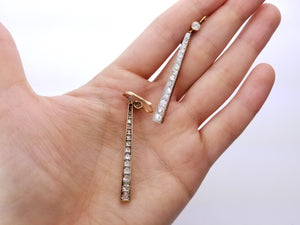 3CTW+ LONG EARRINGS WITH OLD CUT DIAMONDS - SinCityFinds Jewelry