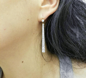 3CTW+ LONG EARRINGS WITH OLD CUT DIAMONDS - SinCityFinds Jewelry