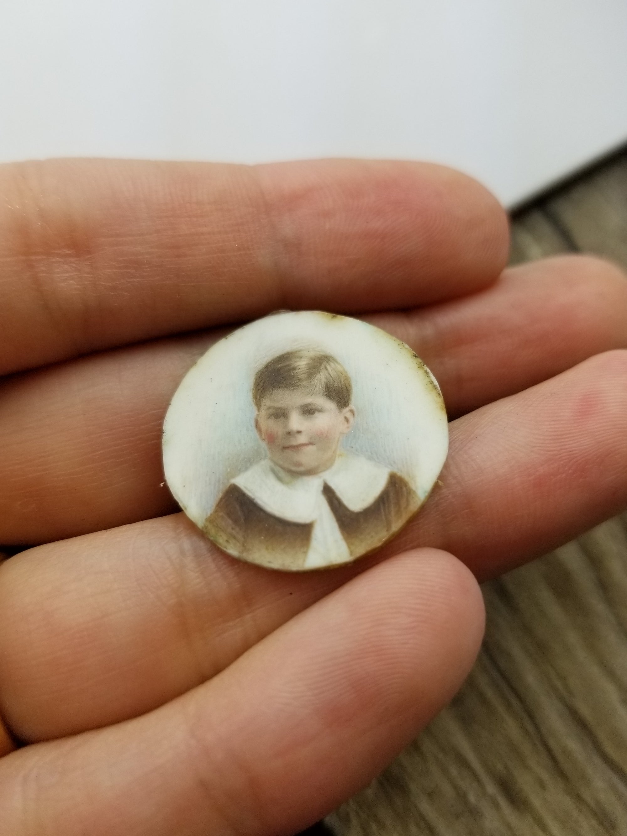 ANTIQUE BLUE ENAMEL AND DIAMOND PHOTO LOCKET - SinCityFinds Jewelry