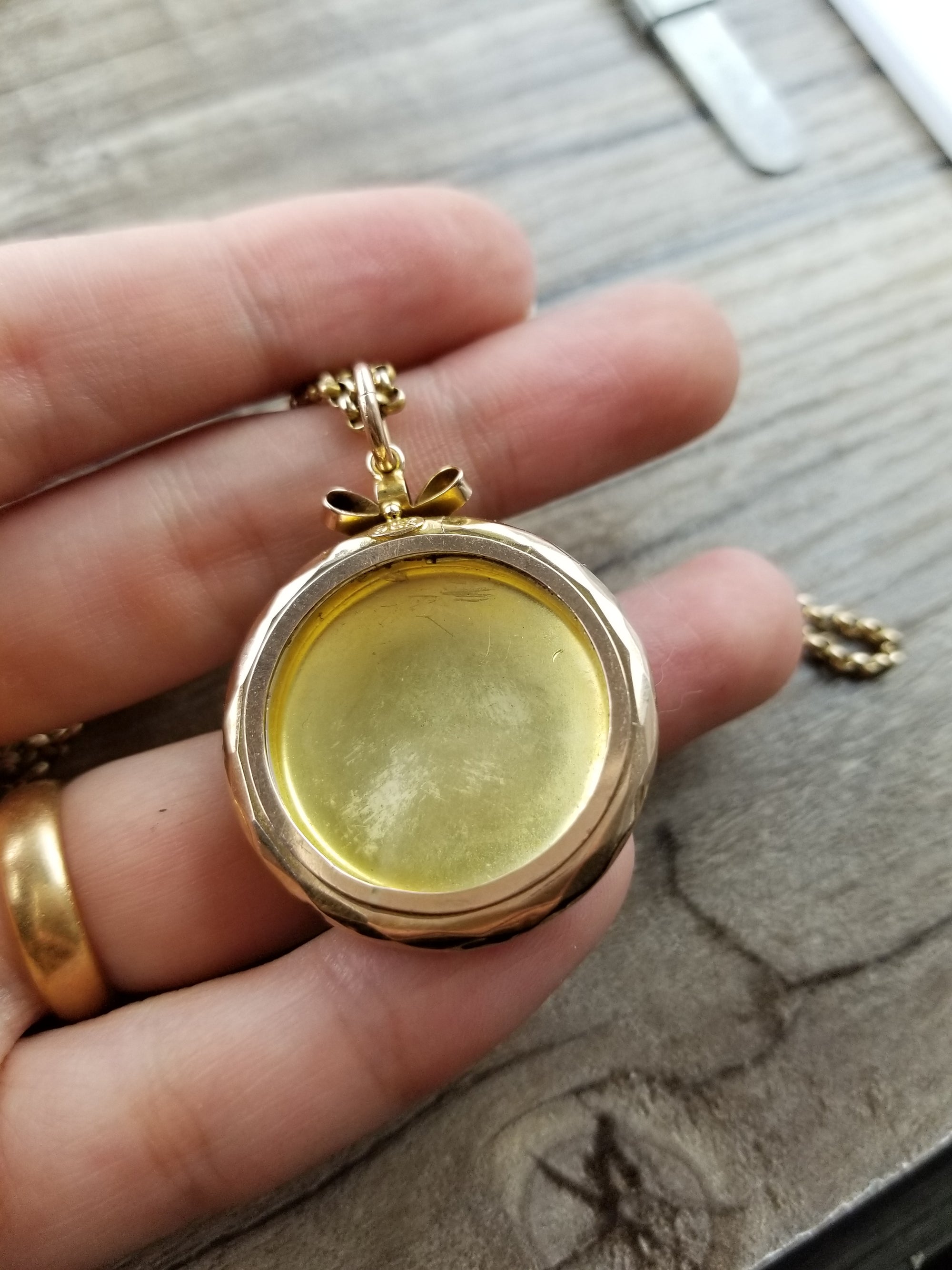 ANTIQUE BLUE ENAMEL AND DIAMOND PHOTO LOCKET - SinCityFinds Jewelry