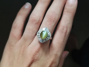 CATS EYE CHRYSOBERYL BALLERINA RING - SinCityFinds Jewelry