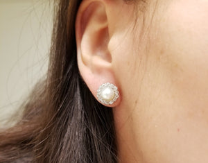 EDWARDIAN PEARL AND DIAMOND EARRINGS - SinCityFinds Jewelry