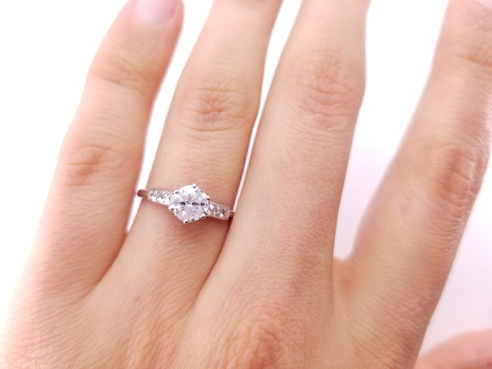 0.93CTW OLD EUROPEAN AND FRENCH CUT DIAMOND RING - SinCityFinds Jewelry