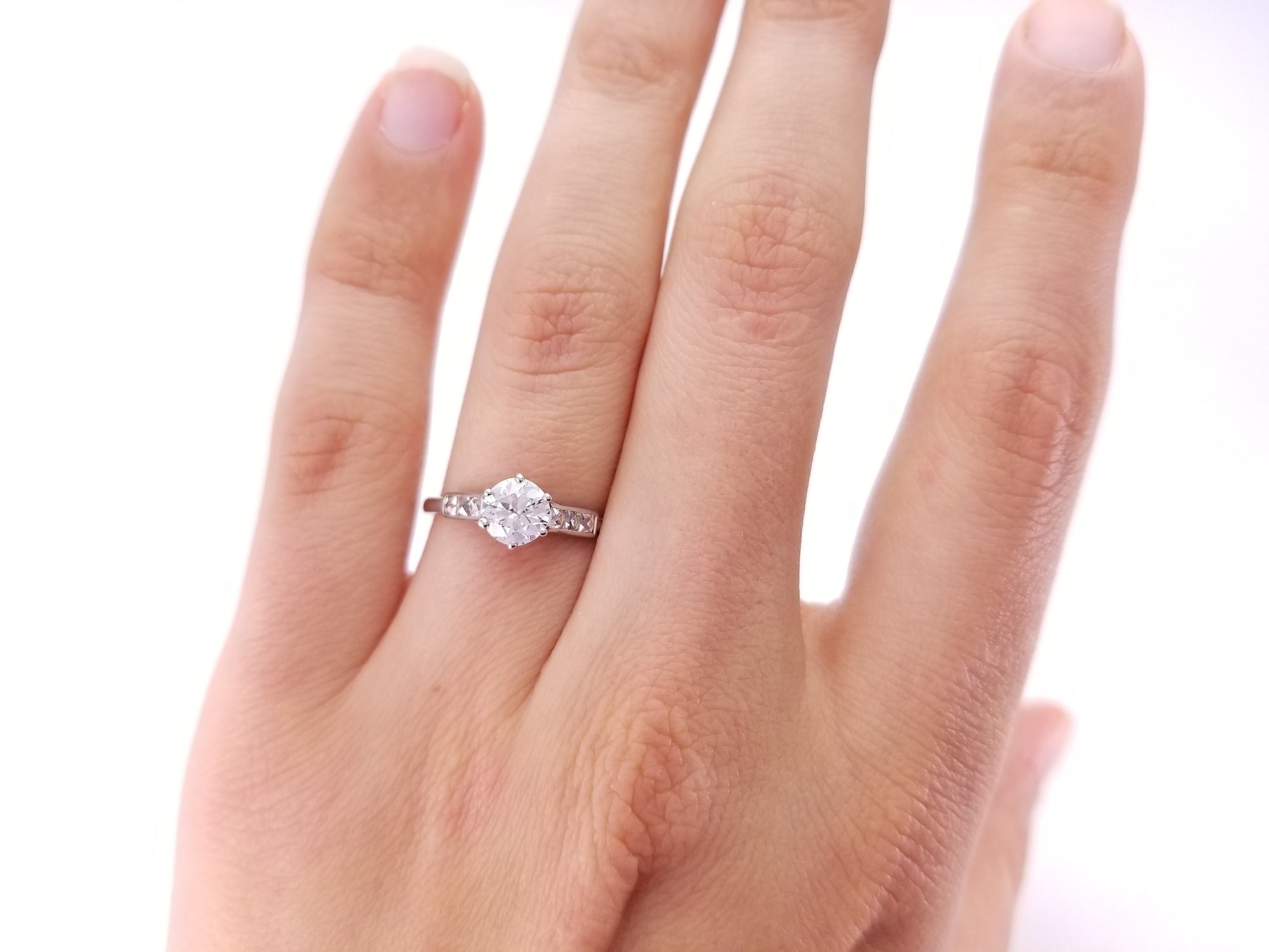 0.93CTW OLD EUROPEAN AND FRENCH CUT DIAMOND RING - SinCityFinds Jewelry