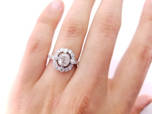 1.75CTW OLD MINE CUT DIAMOND HALO RING - SinCityFinds Jewelry