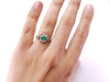 EMERALD AND OLD MINE CUT HALO RING - SinCityFinds Jewelry
