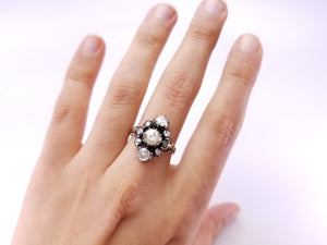 VERTICAL THREE STONE ROSE CUT DIAMOND RING - SinCityFinds Jewelry