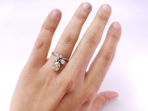 ON HOLD      1.49CTW ANTIQUE TIARA STYLE DIAMOND RING - SinCityFinds Jewelry