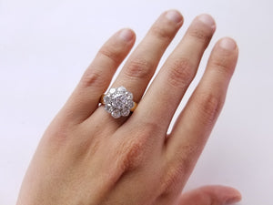 3.44CTW DIAMOND HALO RING - SinCityFinds Jewelry