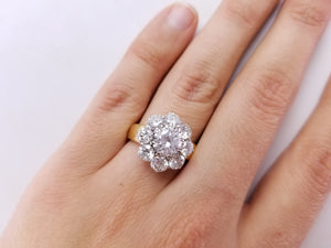 3.44CTW DIAMOND HALO RING - SinCityFinds Jewelry