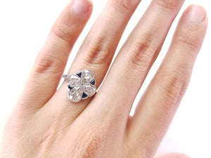 2.70CTW ANTIQUE PEAR CUT QUATREFOIL RING - SinCityFinds Jewelry