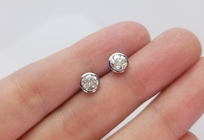 1.14CTW OLD EUROPEAN CUT DIAMOND STUD EARRINGS IN PLATINUM - SinCityFinds Jewelry