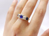 3.58CTW NATURAL SAPPHIRE AND OLD EUROPEAN CUT DIAMOND HALF HOOP FIVE STONE RING - SinCityFinds Jewelry