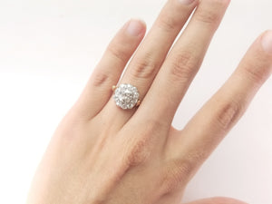 1.95CTW OLD MINE CUT DIAMOND HALO RING