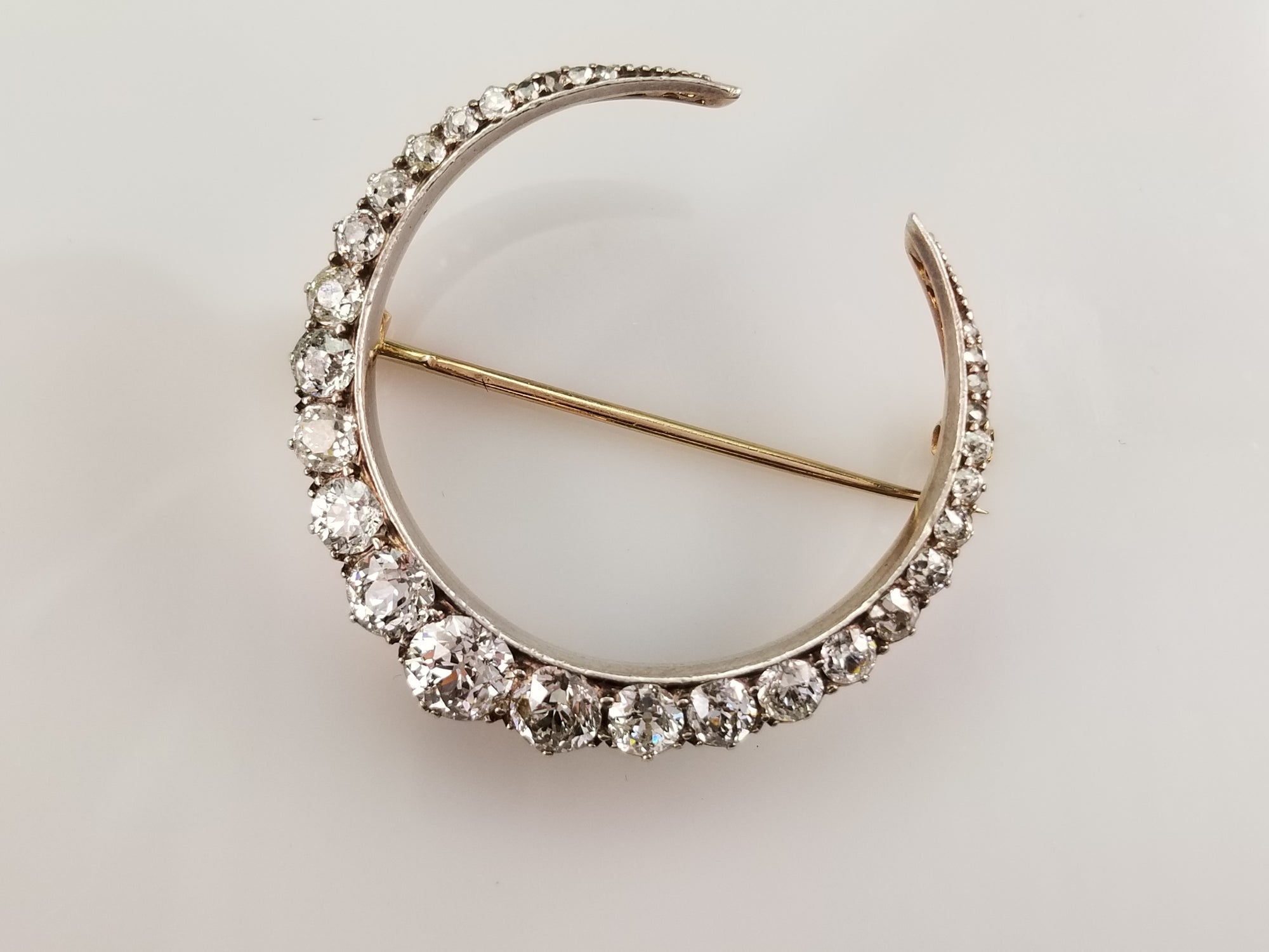 antique diamond crescent