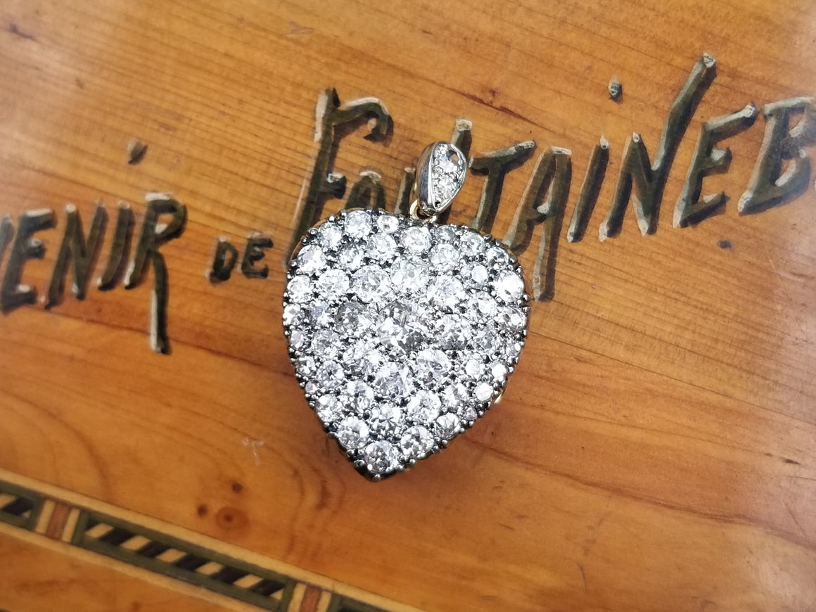 victorian diamond heart locket