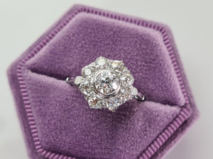 1.53CTW HALO DIAMOND RING