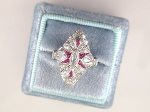 ART DECO RUBY AND DIAMOND RING