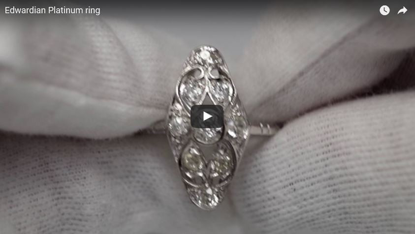0.68CTW EDWARDIAN OLD CUT DIAMOND RING IN PLATINUM - SinCityFinds Jewelry