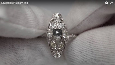 0.68CTW EDWARDIAN OLD CUT DIAMOND RING IN PLATINUM - SinCityFinds Jewelry