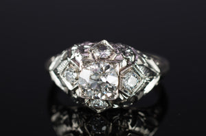 ART DECO OLD EUROPEAN CUT DIAMOND RING - SinCityFinds Jewelry