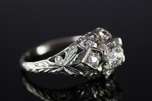 ART DECO OLD EUROPEAN CUT DIAMOND RING - SinCityFinds Jewelry