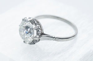 VINTAGE PLATNUM MOUNTING WITH 10.5MM OEC MOISSANITE - SinCityFinds Jewelry