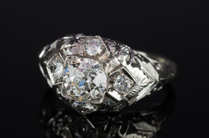 ART DECO OLD EUROPEAN CUT DIAMOND RING - SinCityFinds Jewelry