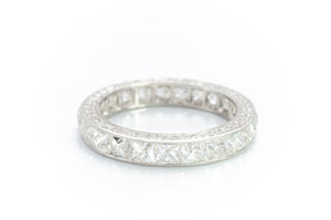 3.9CTW FRENCH CUT ETERNITY BAND IN PLATINUM - SinCityFinds Jewelry