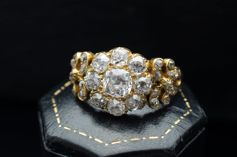 2.5CTW ANTIQUE OLD MINE CUT DIAMOND RING - SinCityFinds Jewelry
