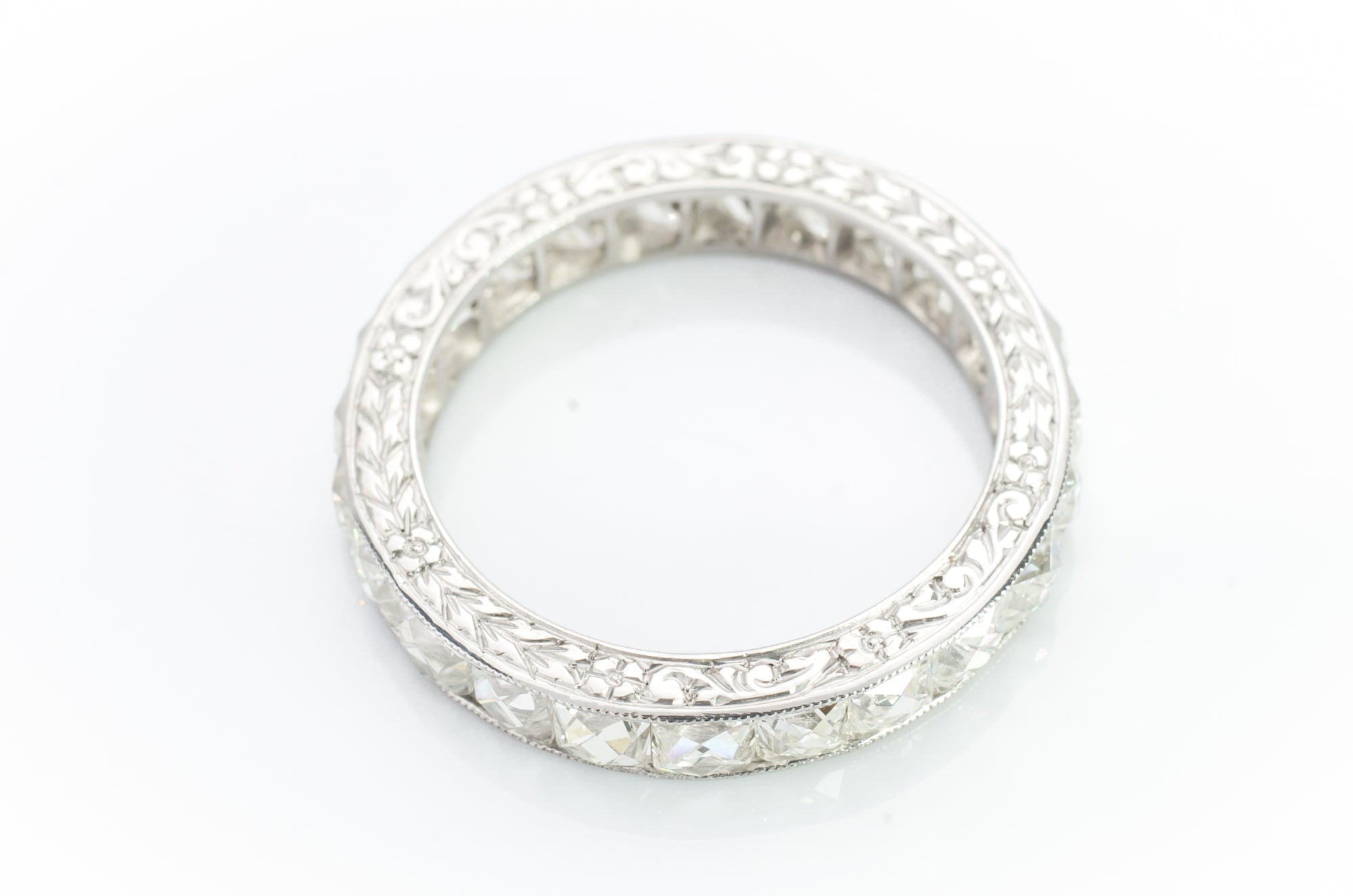 3.9CTW FRENCH CUT ETERNITY BAND IN PLATINUM - SinCityFinds Jewelry