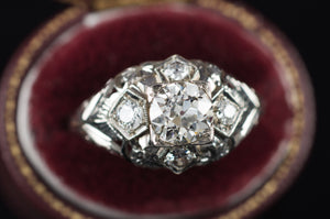 ART DECO OLD EUROPEAN CUT DIAMOND RING - SinCityFinds Jewelry