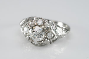 ART DECO OLD EUROPEAN CUT DIAMOND RING - SinCityFinds Jewelry