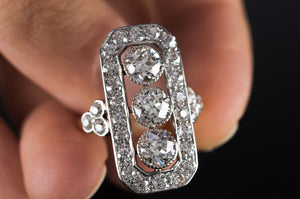 3.4CTW OLD EUROPEAN CUT DIAMOND RING - SinCityFinds Jewelry