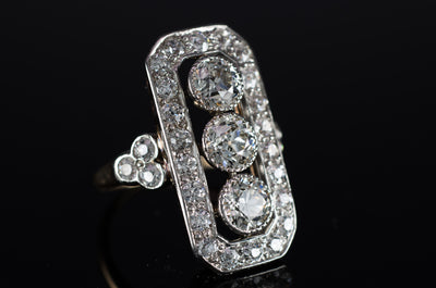 3.4CTW OLD EUROPEAN CUT DIAMOND RING - SinCityFinds Jewelry