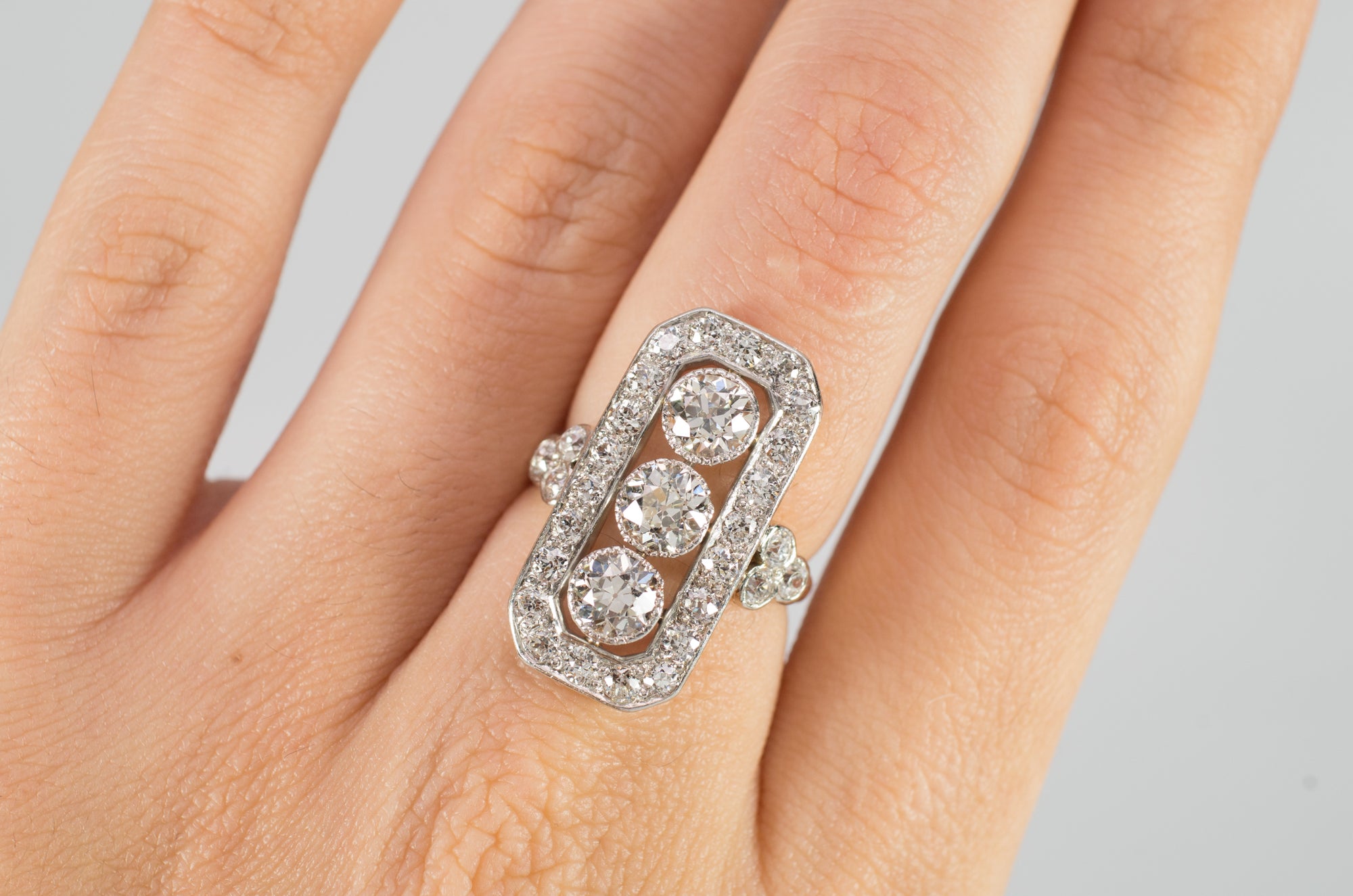 3.4CTW OLD EUROPEAN CUT DIAMOND RING - SinCityFinds Jewelry