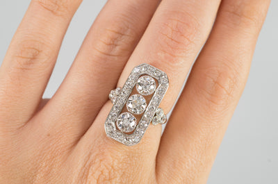 3.4CTW OLD EUROPEAN CUT DIAMOND RING - SinCityFinds Jewelry