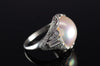 PLATINUM PEARL AND DIAMOND ART DECO RING - SinCityFinds Jewelry