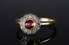 VINTAGE 18K GOLD DIAMOND AND GARNET RING - SinCityFinds Jewelry