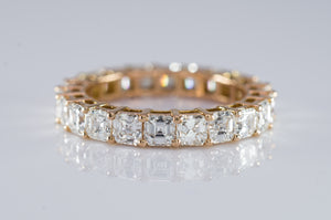 3.2CTW ASSCHER CUT ETERNITY 18K GOLD - SinCityFinds Jewelry