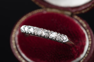 VINTAGE PLATINUM AND SINGLE CUT DIAMOND HALF BAND - SinCityFinds Jewelry