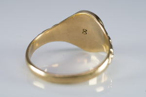 VINTAGE  YELLOW GOLD SIGNET RING "CJ" - SinCityFinds Jewelry