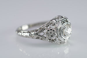 ART DECO OLD EUROPEAN CUT DIAMOND SOLITAIRE - SinCityFinds Jewelry