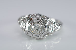 ART DECO OLD EUROPEAN CUT DIAMOND SOLITAIRE - SinCityFinds Jewelry